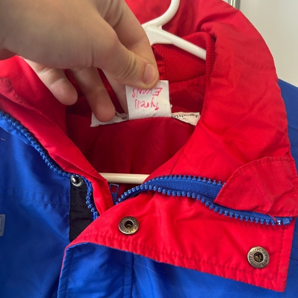 Vintage Columbia Youth Medium Blue Red Windbreaker Jacket Full Zip Sportswear - Picture 3 of 15